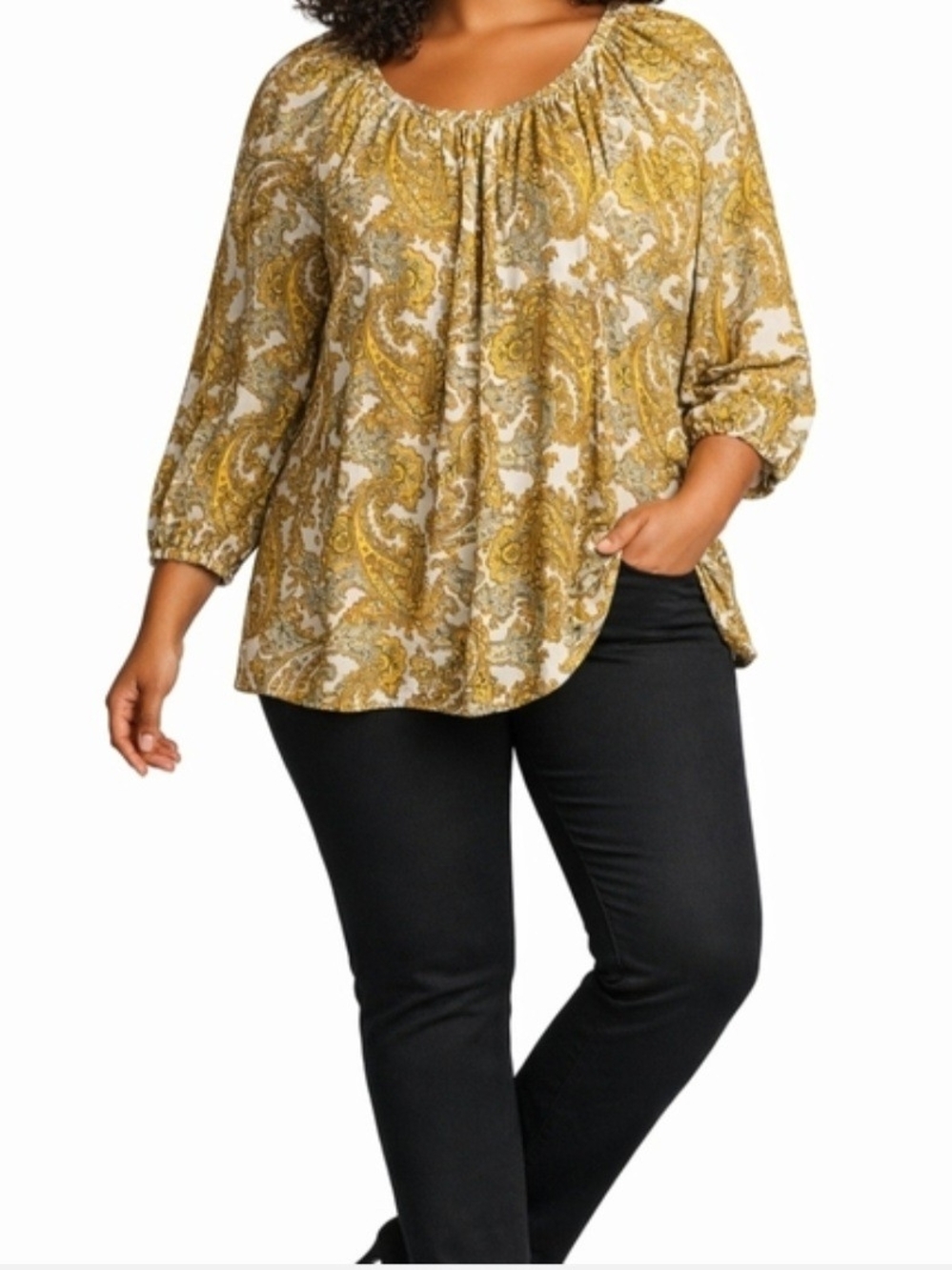 Michael Kors Saffron Paisley Peasant Blouse
